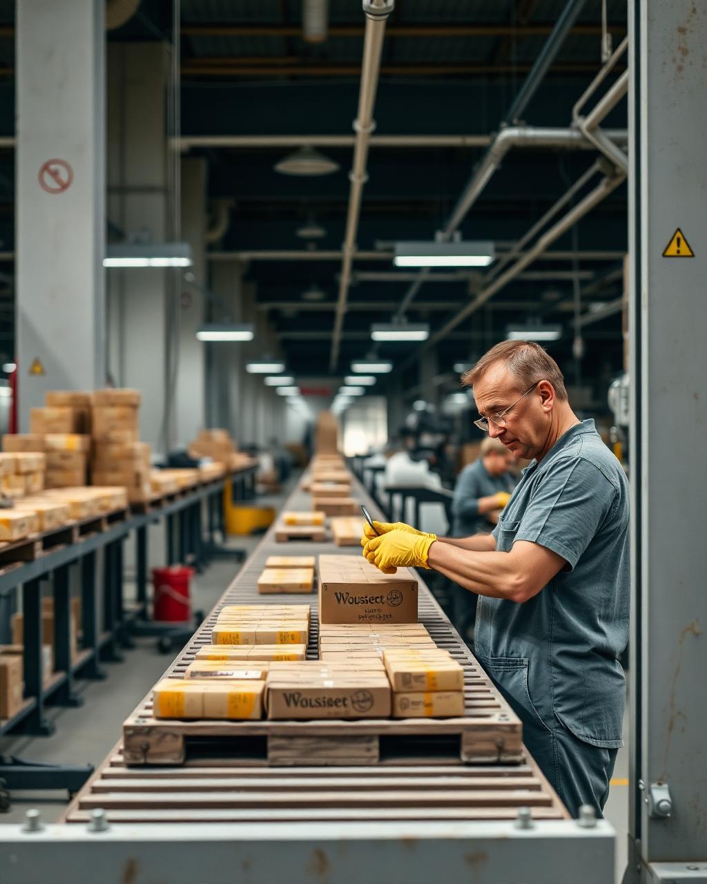Linha de produção de bens de capital em ambiente fabril