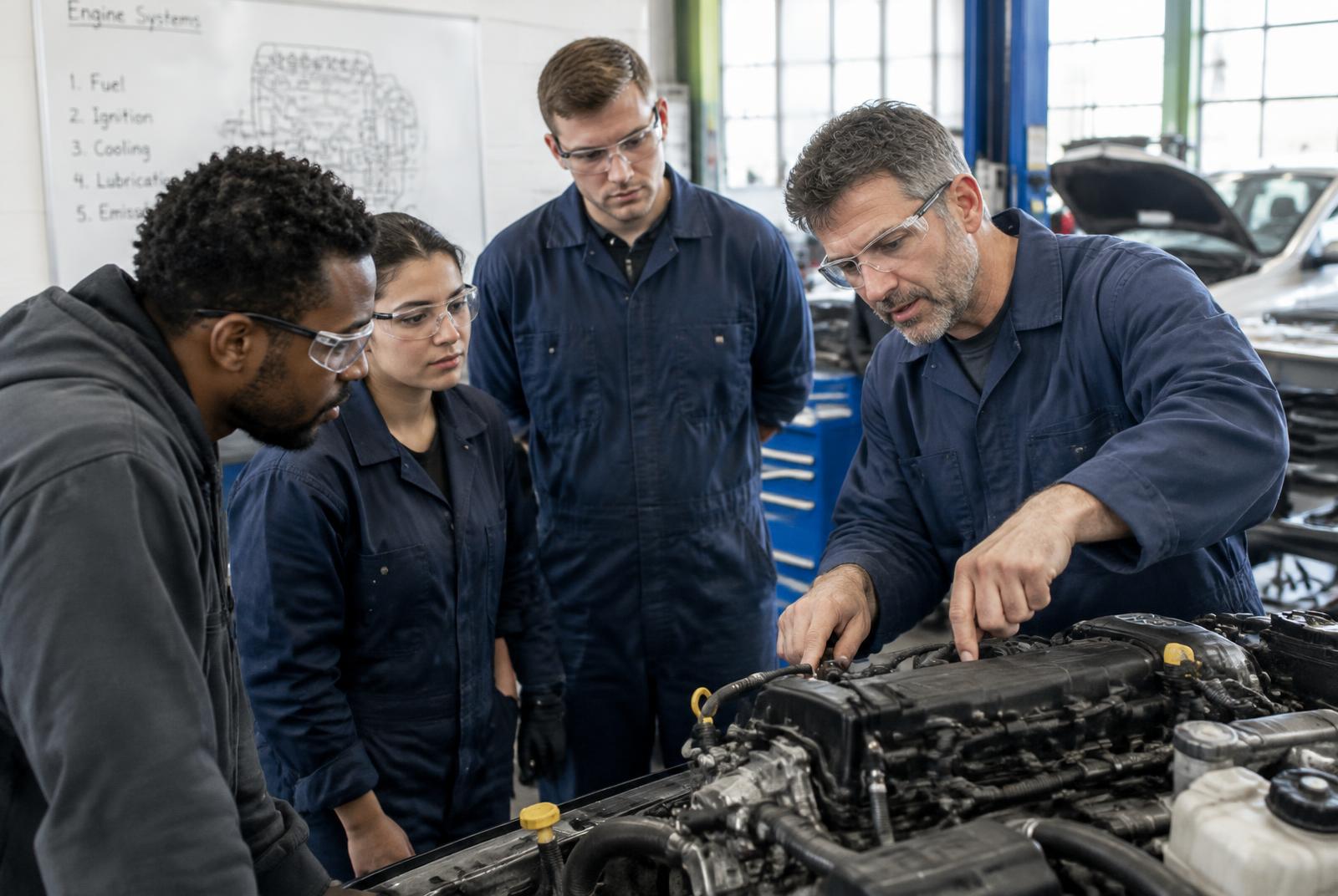 Practical training in a LUZA Academy technical workshop